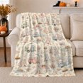 thumbnail image 1 of Nostalgic Camping Scene Floral Trailers S'Mores, Rustic Camping Scene, Warm Flannel Blanket for Cabin and Lodge with Detailed Artwork, Outdoor Lovers Camping Gift, Rustic Home Decor, 1 of 9