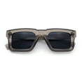 thumbnail image 1 of Nostalgic Chunky Thick Horn Rim Narrow Rectangle Plastic Hipster Sunglasses Slate Black, 1 of 8