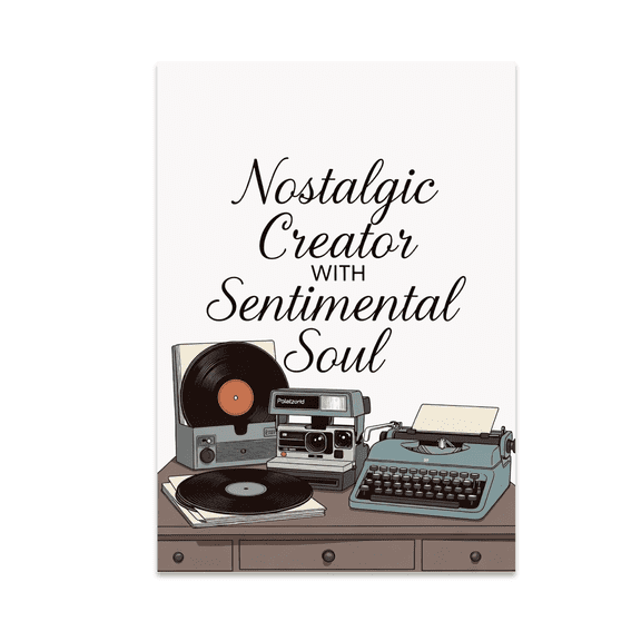 Nostalgic Creator with Sentimental Soul - Creative Workspace Decor - 13x19 Poster Print