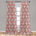 thumbnail image 1 of Nostalgic Curtains 2 Panels Set, Vintage Themed Branch of Rose and Flowers Pattern, Window Drapes for Living Room Bedroom, 56"W X 84"L, Dark Coral Dark Rust, by Ambesonne, 1 of 5