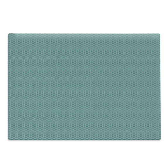 Nostalgic Cutting Board, Blue Monochromatic Vintage Pattern Repetition, Decorative Tempered Glass Cutting and Serving Board, in 3 Sizes, by Ambesonne