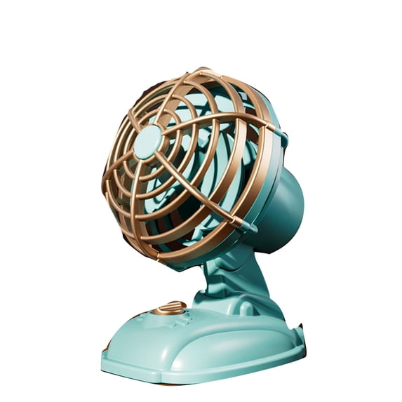 Nostalgic Desktop Mini USB Fan – Compact, Adjustable Angle, Silent Technology, Portable Personal Cooling Device with 400mAh Battery and Dual-Speed Control