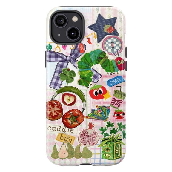 Nostalgic Hungry Bug Fruit Phone Case, Funky Cute Aesthetic Cover for iPhone 17 16 15 14 13 12 11 Pro Plus Mini