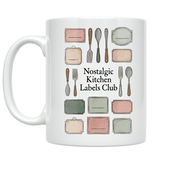Nostalgic Kitchen Labels Club - Vintage Kitchen Enthusiast - 11 oz Ceramic Coffee Mug