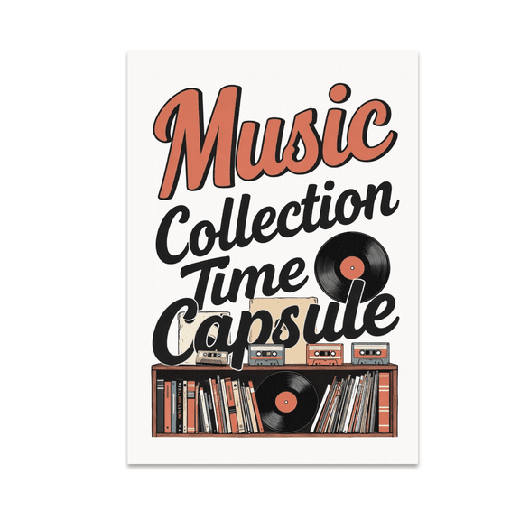 Nostalgic Music Collection Time Capsule - Music Enthusiast - 13x19 Poster Print