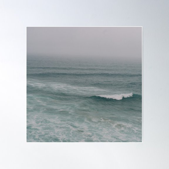 Nostalgic Ocean Waves Poster Wall Art, Modern Wall Decor For Living Room Bedroom, 24x24 UNFRAMED