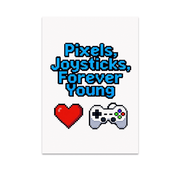 Nostalgic Pixel Art Poster - Retro Gaming Fan - 13x19 Poster Print