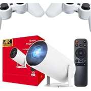 Nostalgic Projector, 4K Projector With Retro Gaming Console, Arcade Projector, Smart Projector With Built In 20000+ Games, Max 300 Game Projector, Retro Game Projector With 2 Wireless Controllers