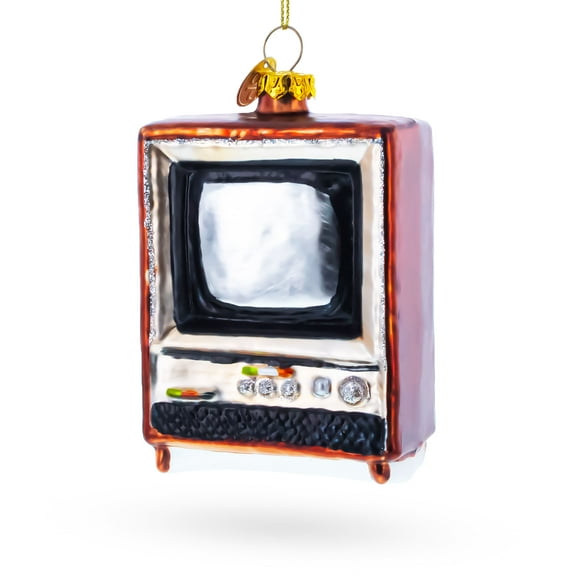 Nostalgic Retro Classic TV Glass Christmas Ornament