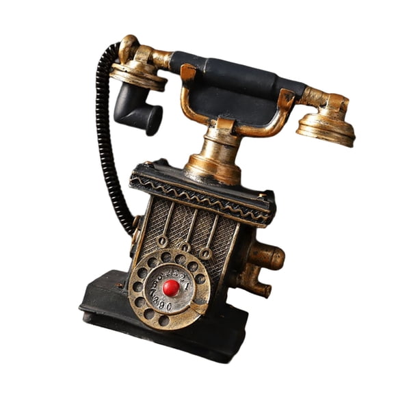 Nostalgic Rotary Dials Phone Replicas Resins Decoration Landline Telephone Model Figurine For Home Office Vintage Decors
