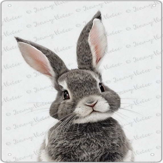 Nostalgic Square tin sign Rabbit Woodland Nursery Decor, Baby Room Decor Animal Pictures for Nursery, Woodland Decor, Baby Wall Decor, Nursery Wall Art for Boys and Girls 12x12 Inches