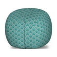 thumbnail image 1 of Nostalgic Storage Toy Bag Chair, Blue Monochromatic Vintage Pattern Repetition, Stuffed Animal Organizer Washable Bag, Small Size, Seafoam Multicolor, by Ambesonne, 1 of 3