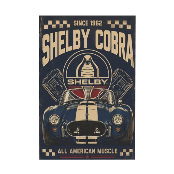 Nostalgic Vintage American Muscle Car Canvas Wall Art For Or Bar 12*18in