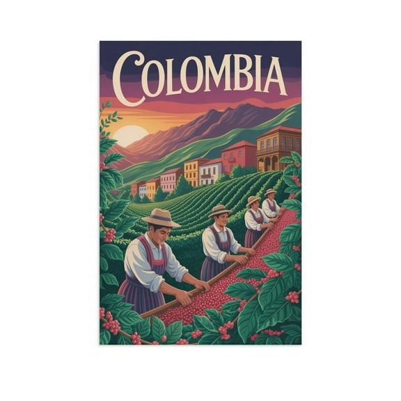 Nostalgic Vintage City Travel Poster of Armenia Featuring Cobblestone Streets And Art Style Canvas Poster