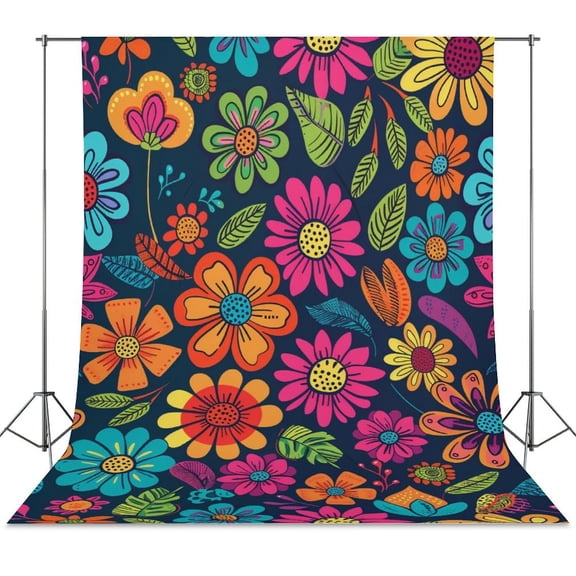Nostalgic Vintage Floral Backdrop Background for Photography Photo Booth Backdrop for Photoshoot Background Screen Video Recording Parties Curtain