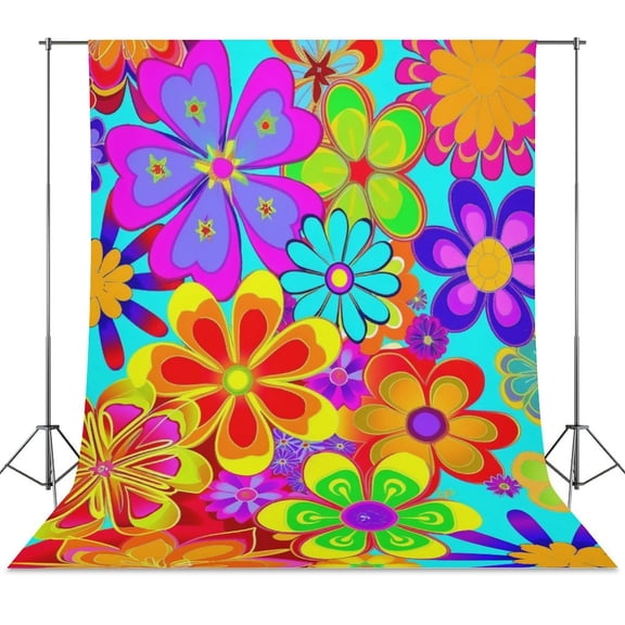 Nostalgic Vintage Floral Backdrop Background for Photography Photo Booth Backdrop for Photoshoot Background Screen Video Recording Parties Curtain