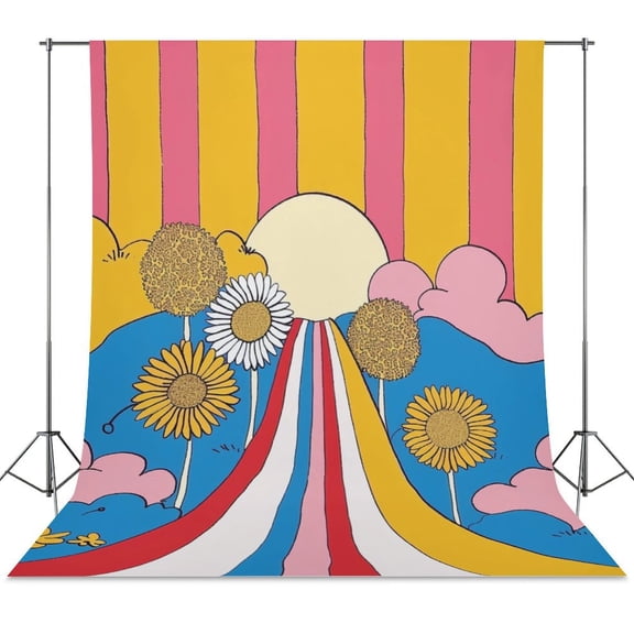 Nostalgic Vintage Floral Backdrop Background for Photography Photo Booth Backdrop for Photoshoot Background Screen Video Recording Parties Curtain