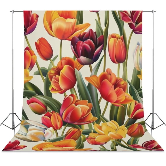 Nostalgic Vintage Floral Backdrop Background for Photography Photo Booth Backdrop for Photoshoot Background Screen Video Recording Parties Curtain