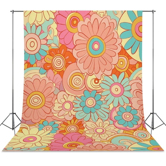 Nostalgic Vintage Floral Backdrop Background for Photography Photo Booth Backdrop for Photoshoot Background Screen Video Recording Parties Curtain