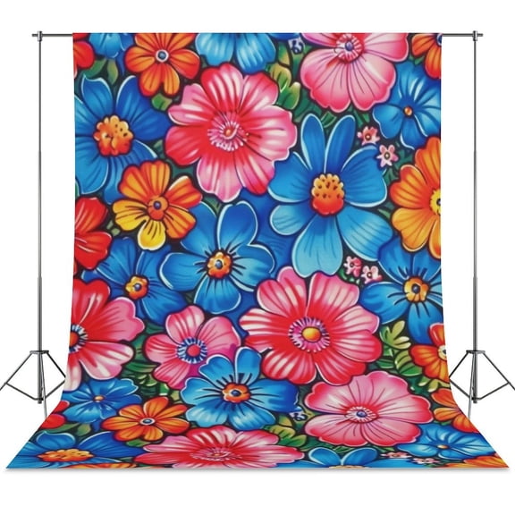 Nostalgic Vintage Floral Backdrop Background for Photography Photo Booth Backdrop for Photoshoot Background Screen Video Recording Parties Curtain