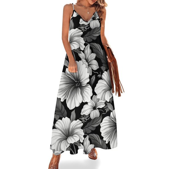 Nostalgic Vintage Floral Design Sleeveless Dress Woman Fashion Long Dresses Women's Summer Suit Dress 2025