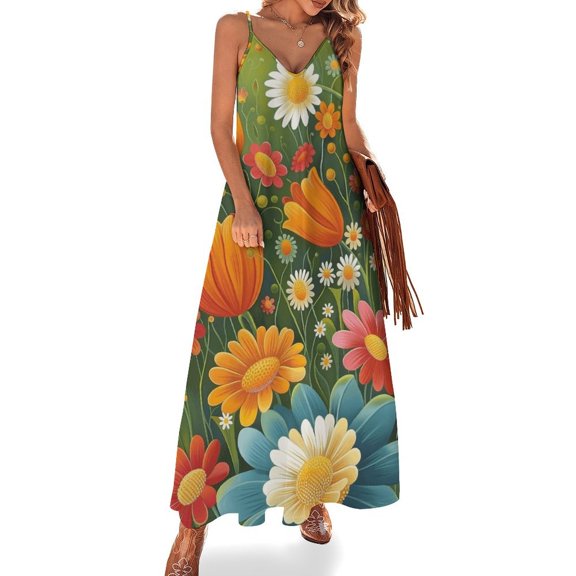 Nostalgic Vintage Floral Fine Art Sleeveless Dress Summer Dress Woman 2025