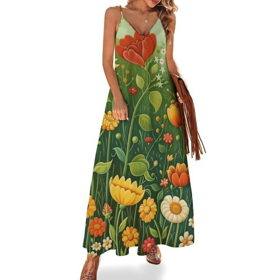 Nostalgic Vintage Floral Fine Art Sleeveless Dress Summer Dress Woman 2025