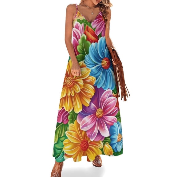 Nostalgic Vintage Floral Fine Art Sleeveless Dress Summer Dress Woman 2025