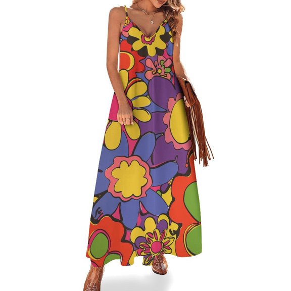 Nostalgic Vintage Floral Fine Art Sleeveless Dress Summer Dress Woman 2025