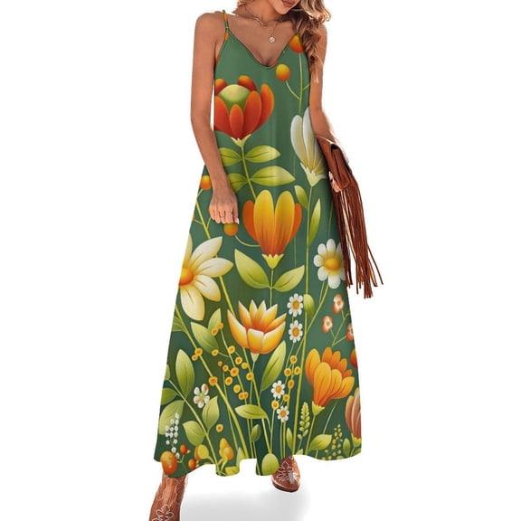 Nostalgic Vintage Floral Fine Art Sleeveless Dress Summer Dress Woman 2025