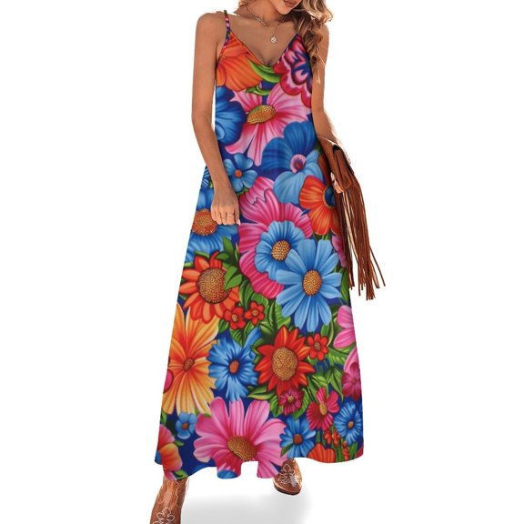 Nostalgic Vintage Floral Fine Art Sleeveless Dress Summer Dress Woman 2025