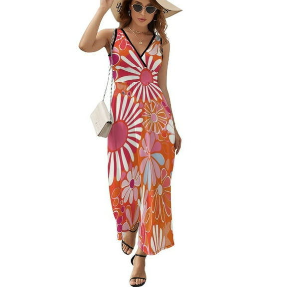 Nostalgic Vintage Floral Pattern Design Sleeveless Dress Summer Clothes for Women Women's Clothing 2025