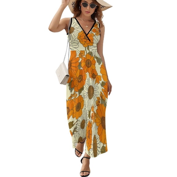 Nostalgic Vintage Floral Pattern Design Sleeveless Dress Summer Clothes for Women Women's Clothing 2025