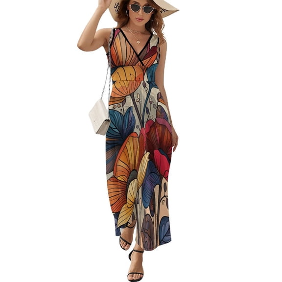 Nostalgic Vintage Floral Pattern Design Sleeveless Dress Summer Clothes for Women Women's Clothing 2025