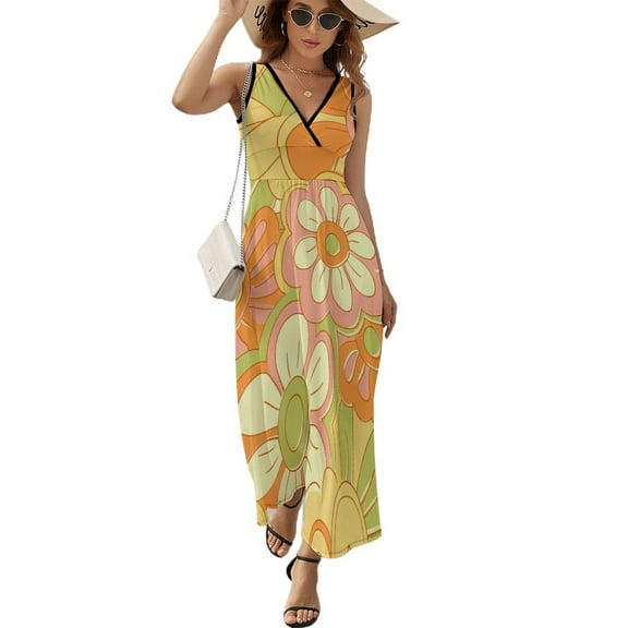 Nostalgic Vintage Floral Pattern Design Sleeveless Dress Summer Clothes for Women Women's Clothing 2025