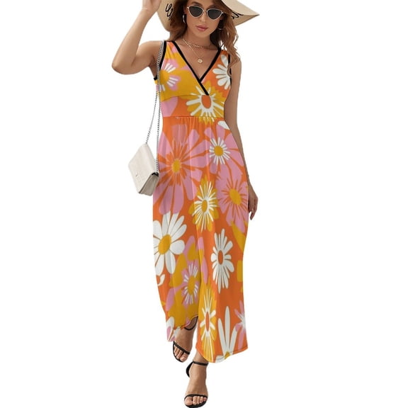 Nostalgic Vintage Floral Sleeveless Dress Female Clothing Dress Women Summer 2025 Dress