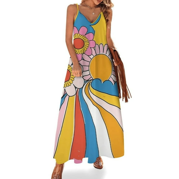 Nostalgic Vintage Floral Sleeveless Dress Women's Luxury Party Dress Birthday Dresses for Women