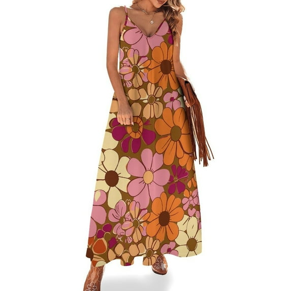 Nostalgic Vintage Floral Sleeveless Dress Women's Luxury Party Dress Birthday Dresses for Women