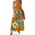 thumbnail image 1 of Nostalgic Vintage Floral Sleeveless Dress for Women Clothing Female Women's Summer Skirt, 1 of 7