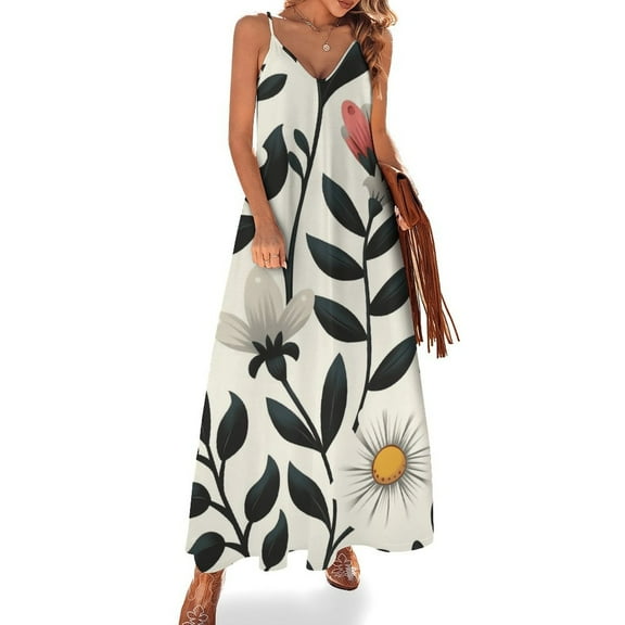 Nostalgic Vintage Floral Sleeveless Dress for Women Clothing Female Women's Summer Skirt