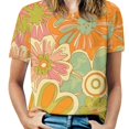 thumbnail image 1 of Nostalgic Vintage Floral T Shirts Basic T-Shirt Short Sleeve Ladies Tee Shirt Summer Graphic Clothing, 1 of 6