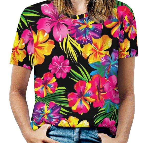 Nostalgic Vintage Floral T Shirts Basic T-Shirt Short Sleeve Ladies Tee Shirt Summer Graphic Clothing