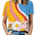 thumbnail image 1 of Nostalgic Vintage Floral T Shirts Basic T-Shirt Short Sleeve Ladies Tee Shirt Summer Graphic Clothing, 1 of 6