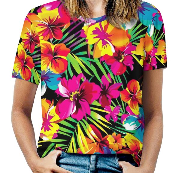 Nostalgic Vintage Floral T Shirts Basic T-Shirt Short Sleeve Ladies Tee Shirt Summer Graphic Clothing