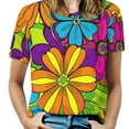 thumbnail image 1 of Nostalgic Vintage Floral Women's Short Sleeve Tops Casual Blouses T Shirt, 1 of 6