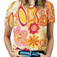 thumbnail image 1 of Nostalgic Vintage Floral Women's Short Sleeve Tops Casual Blouses T Shirt, 1 of 6