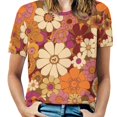 thumbnail image 1 of Nostalgic Vintage Floral Women's T-Shirt Short Sleeve T Shirts Tops Tee Ladies Loose T, 1 of 6