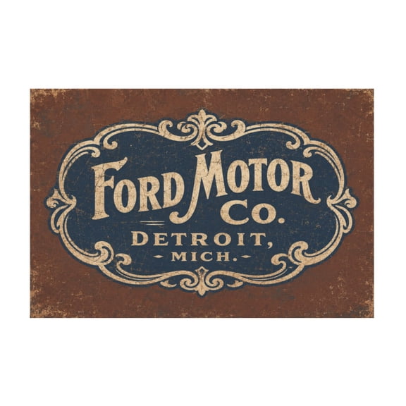 Nostalgic Vintage Motor Logo Canvas Wall Art For Or Office 12*18in