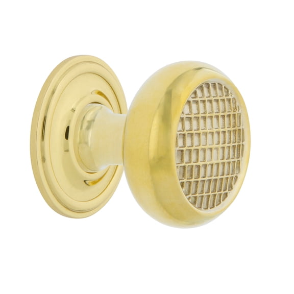 Nostalgic Warehouse Ckb_Cracla Craftsman 1-3/8" Luxury Solid Brass Deco Weave Mushroom