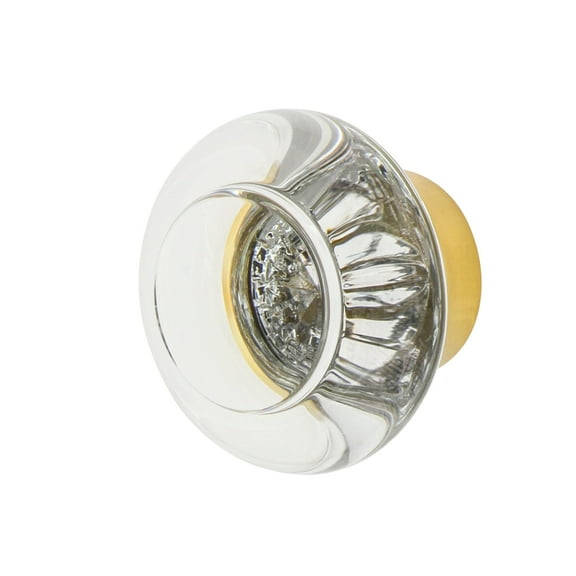 Nostalgic Warehouse Ckb_Rcc Vintage Round Clear Crystal 1-3/8" Cabinet Knob - Brass